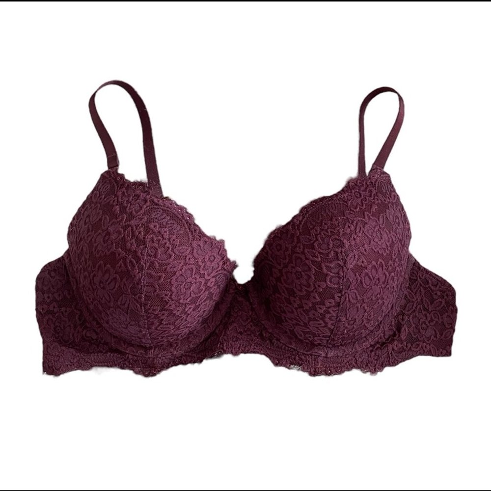 Aerie Real Power Plunge Push Up Eyelash Lace Bra - 38B